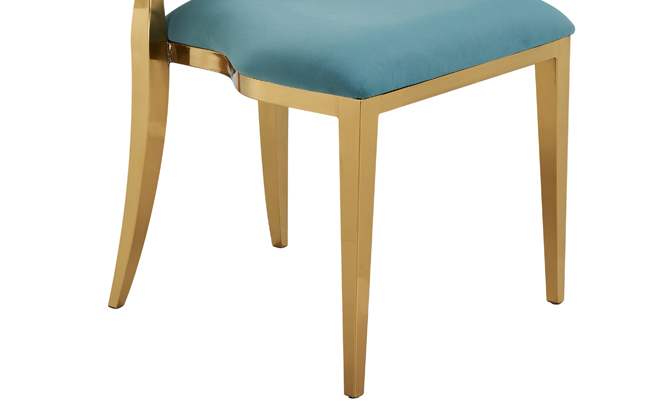 Eye-pleasing teal colored  stainless steel chair YA3509 Yumeya
