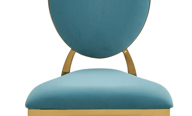 Eye-pleasing teal colored  stainless steel chair YA3509 Yumeya