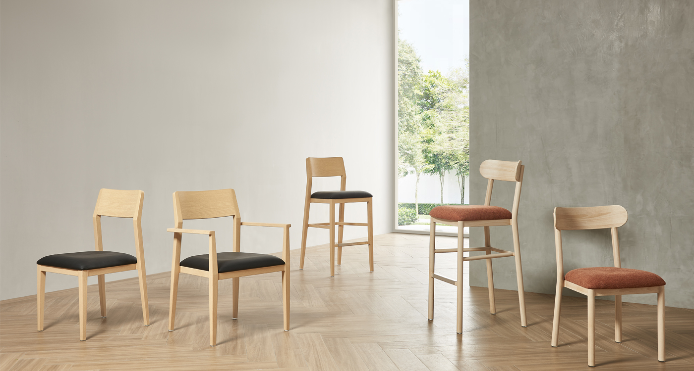 Sleek and comfortable  metal wood grain chair YG7224 Yumeya