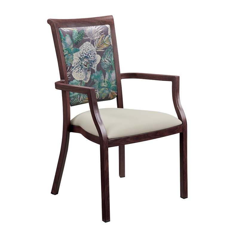Elegant and timeless metal wood grain arm chair YW5505 Yumeya