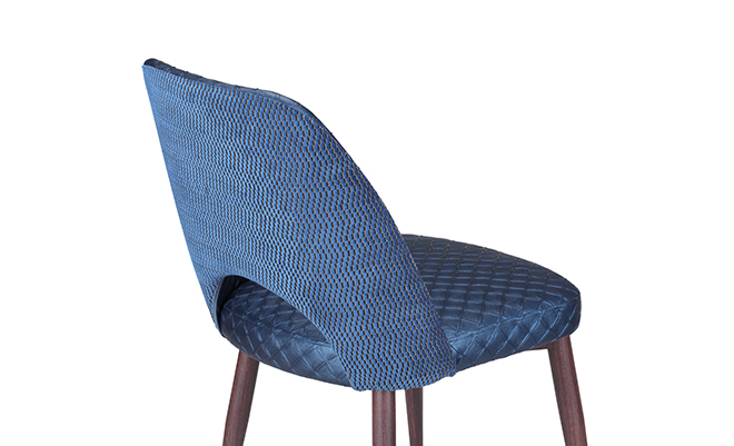 Upholstered steel dining chairs with a range of base options  NF105  Yumeya