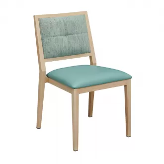 Modern classic aluminum metal wood grain dining chair Yumeya YL1159